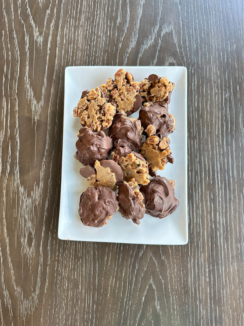 Chocolate Covered  Candied Pecan Clusters