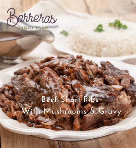 Beef Short Ribs with Mushrooms & Gravy